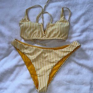 Yellow Striped Bikini